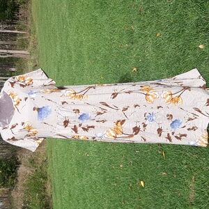 Emery🌹Rose Maxi Rayon Sage Green wirh Cream, Blue, and Brown Pattern Size XXL